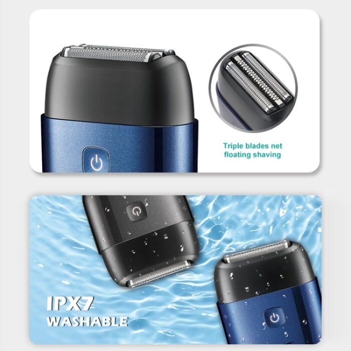 VGR V-340 5W USB Mini Portable Reciprocating Electric Shaver(Blue) - Image 4