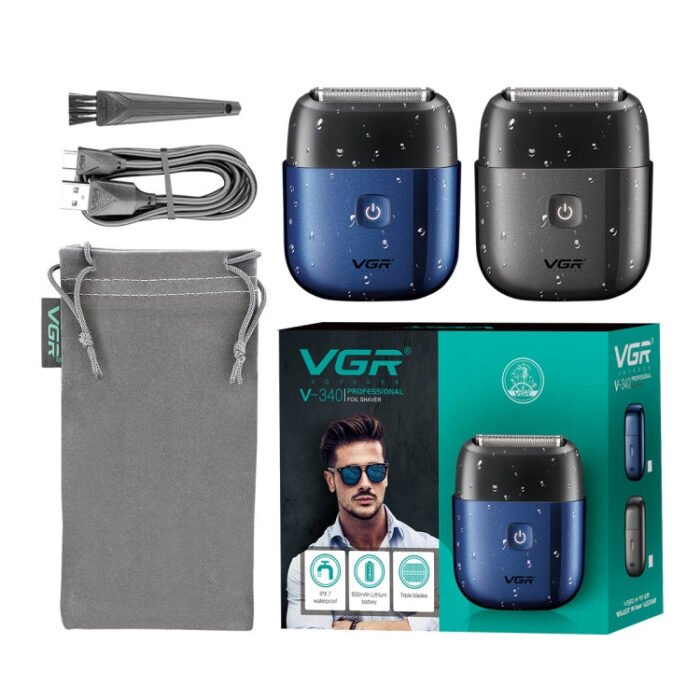 VGR V-340 5W USB Mini Portable Reciprocating Electric Shaver(Blue) - Image 7