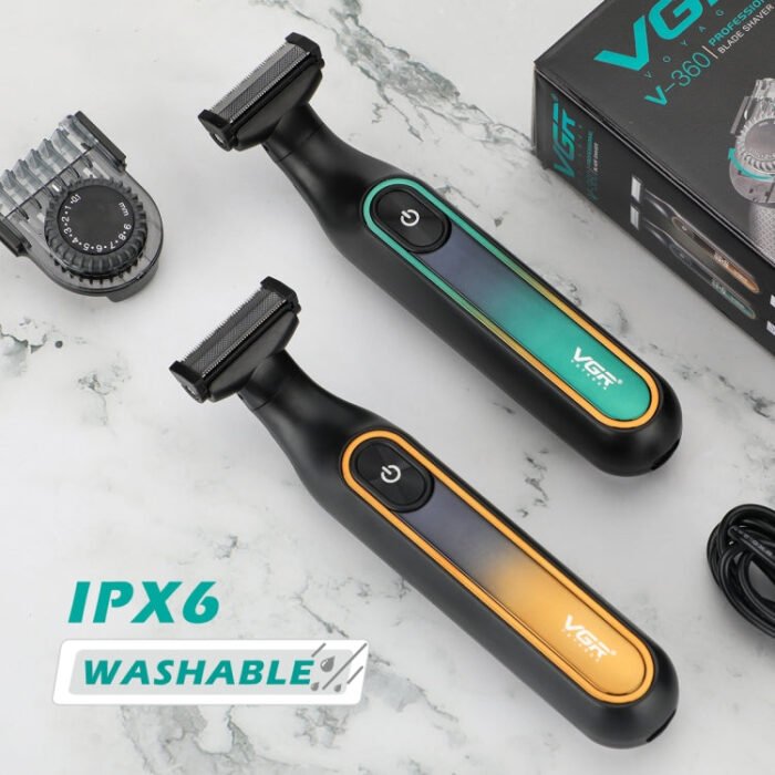 VGR V-360 5W USB Digital Display Electric T-shaped Shaver(Green) - Image 5