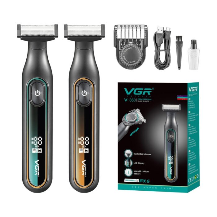 VGR V-360 5W USB Digital Display Electric T-shaped Shaver(Green) - Image 6