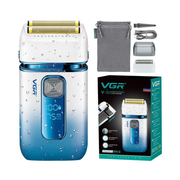 VGR V-362 5W USB Reciprocating Electric Shaver Bald Head Hair Clipper(Sky Blue) - Image 8