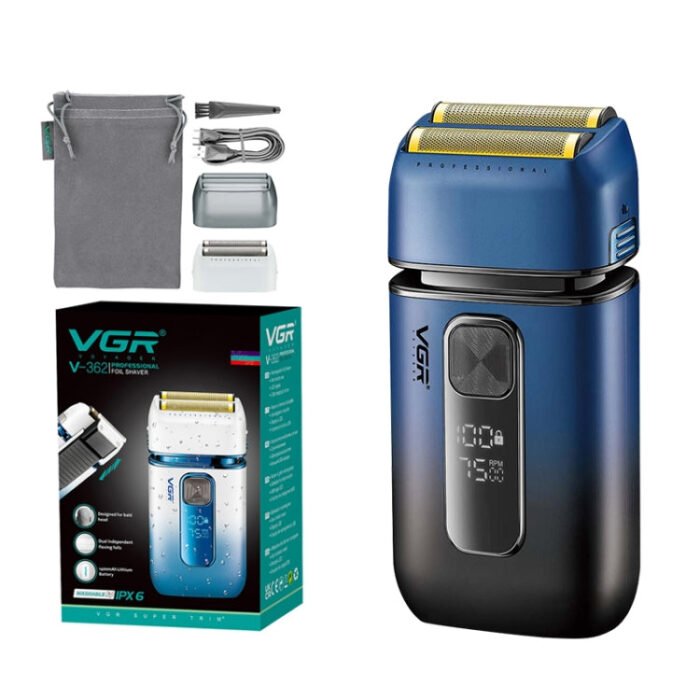 VGR V-362 5W USB Reciprocating Electric Shaver Bald Head Hair Clipper(Dark Blue) - Image 8