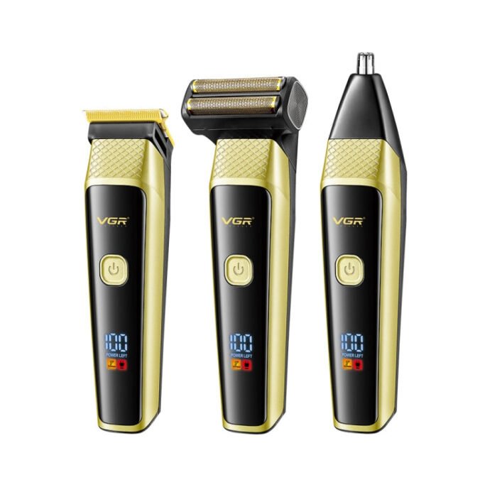 VGR V-366 5W USB 3 in 1 Nose Hair Care LCD Digital Display Electric Shaver(Yellow) - Image 4
