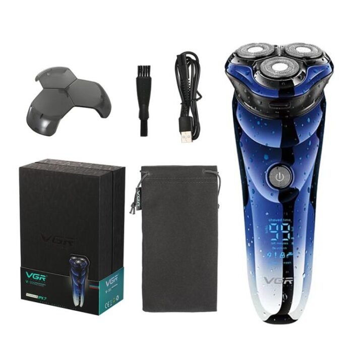 VGR V-305 Rotating Three-blade IPX7 Men Electric Shaver(Blue) - Image 3