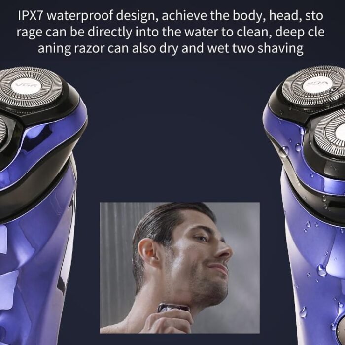 VGR V-305 Rotating Three-blade IPX7 Men Electric Shaver(Blue) - Image 7