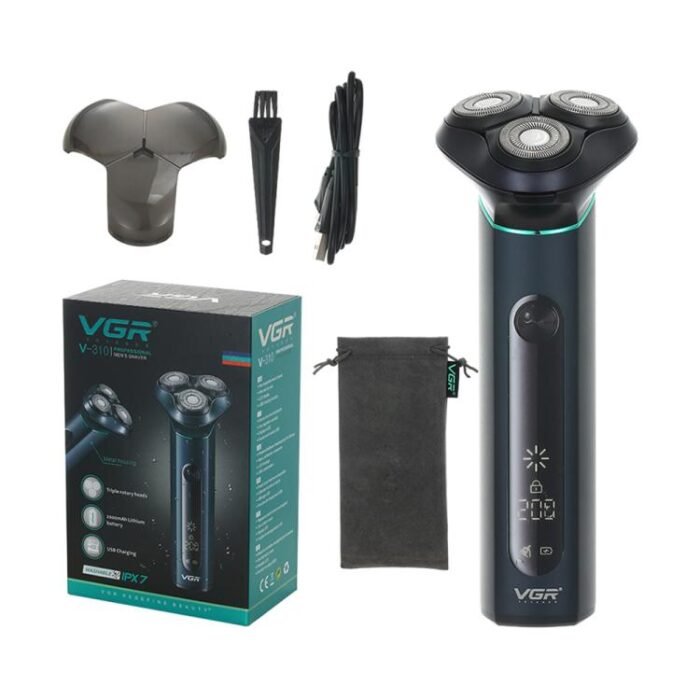VGR V-310 Digital Display Three-blade IPX7 Electric Shaver(Black) - Image 8