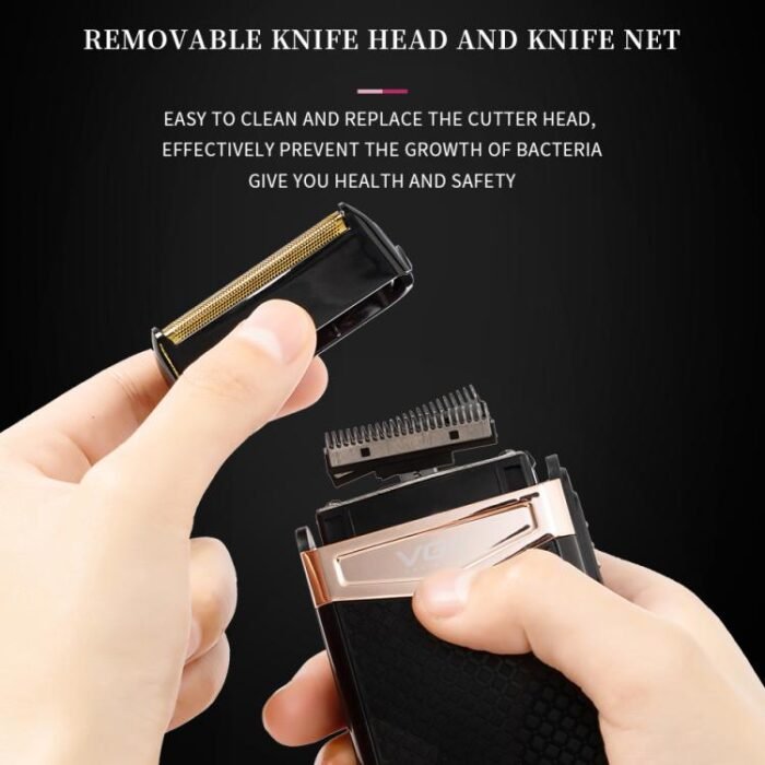 VGR V-331 Reciprocating Rotary 2 Cutter Head IPX4 Electric Shaver(Black) - Image 9