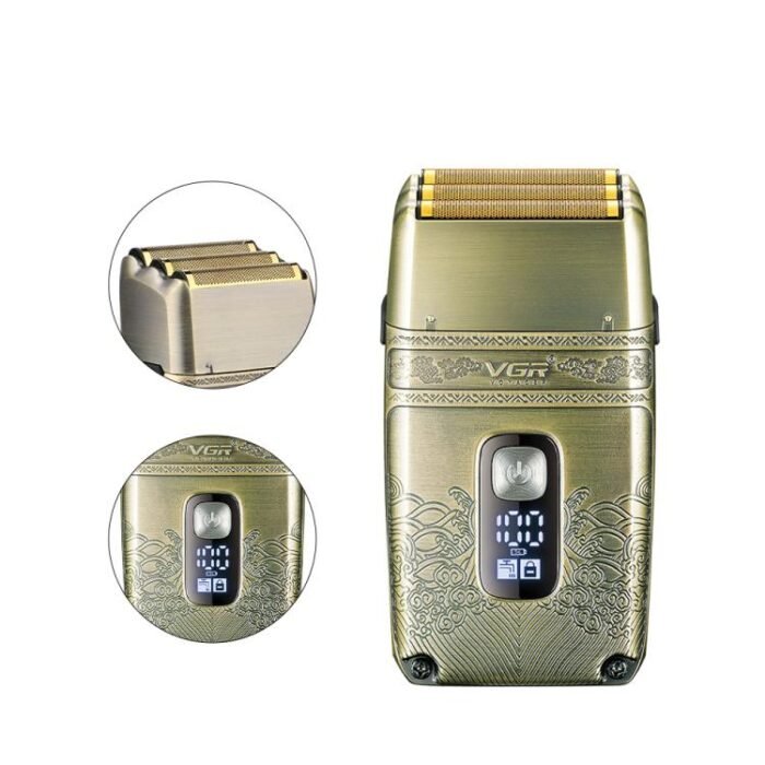 VGR V-335 Retro Digital Display IPX6 Electric Shaver(Gold) - Image 2