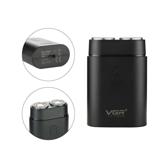 VGR V-341 Rotating 2 Cuttter Head Portable Electric Shaver(Black) - Image 2