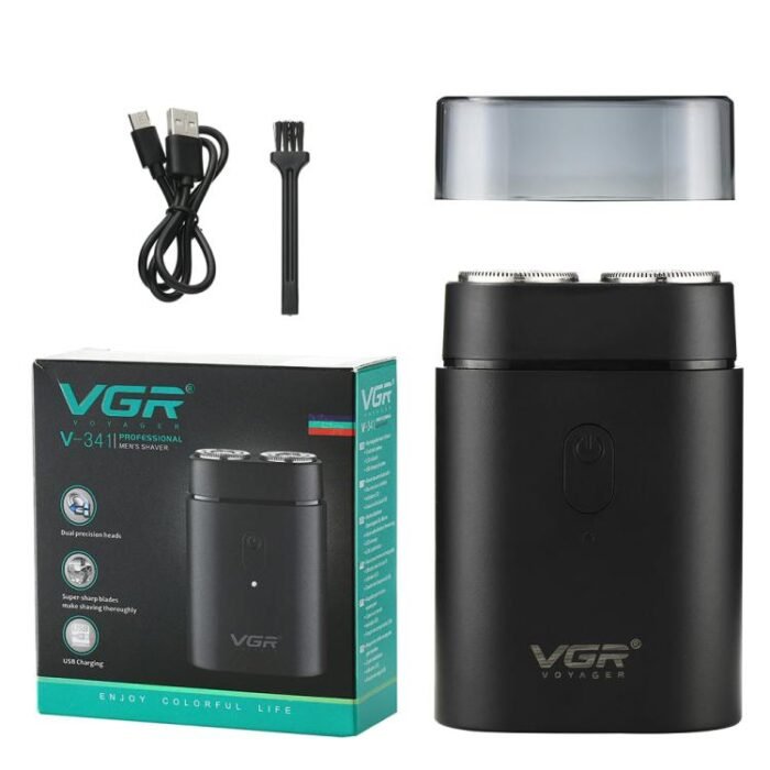 VGR V-341 Rotating 2 Cuttter Head Portable Electric Shaver(Black) - Image 3