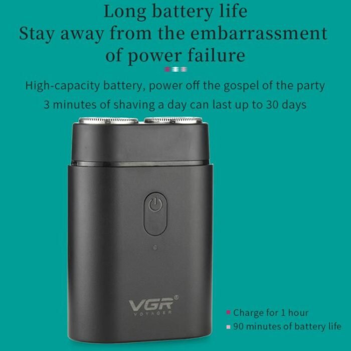 VGR V-341 Rotating 2 Cuttter Head Portable Electric Shaver(Black) - Image 9