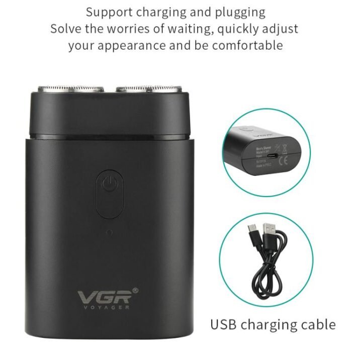 VGR V-341 Rotating 2 Cuttter Head Portable Electric Shaver(Black) - Image 10