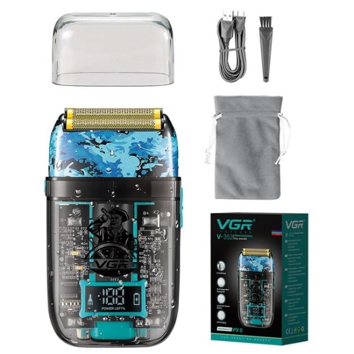 VGR V-352 Double Cutter Head Portable Electric Foil Shaver(Transparent Black) - Image 8