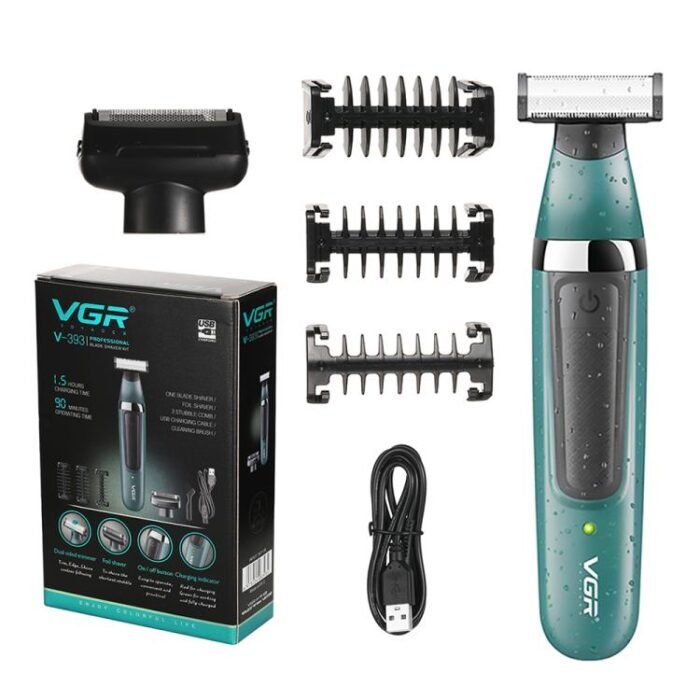 VGR V-393 Double Cuttter Head IPX5 Electric Shaver(Blue) - Image 3