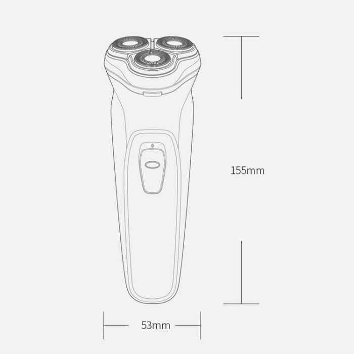 Original Xiaomi ENCHEN Water Proof Triple Rotary Double Ring Blade Shaving Head Electric Rechargeable Shaver For Men(Black) - Image 3