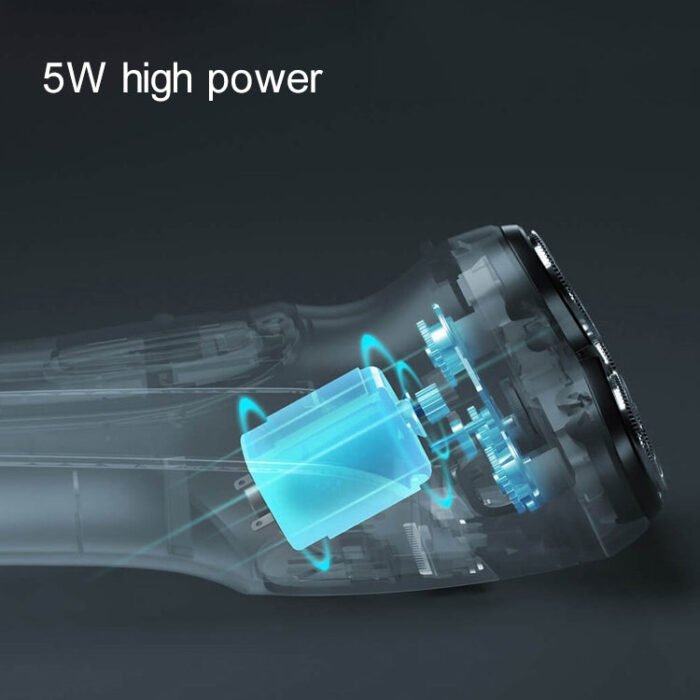 Original Xiaomi ENCHEN Water Proof Triple Rotary Double Ring Blade Shaving Head Electric Rechargeable Shaver For Men(Black) - Image 8