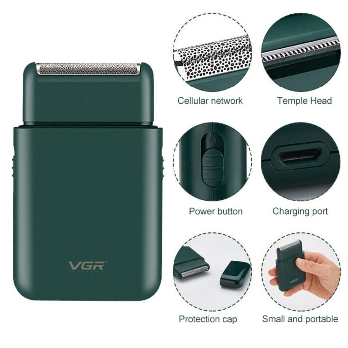 VGR V-390 5W USB Portable Reciprocating Electric Shaver (Black) - Image 5