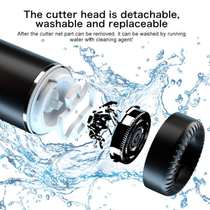 S1080 Mini Metal Turbo Electric Shaver Razor (Silver) - Image 3