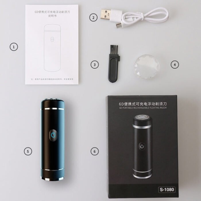S1080 Mini Metal Turbo Electric Shaver Razor (Silver) - Image 6