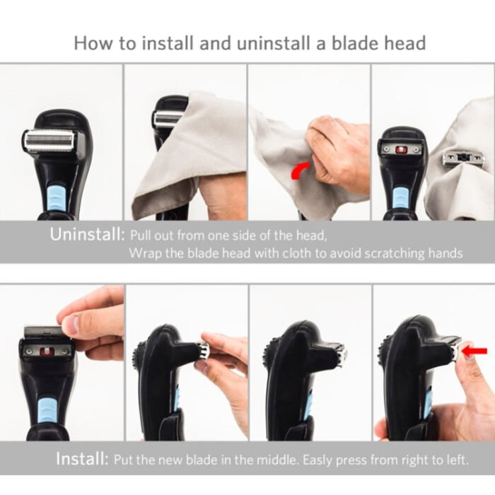 Foldable Long Handle Electric Shaver On Back - Image 7