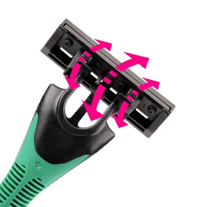 10 PCS  Three-layer Stainless Steel Sensor Head Design Comfortable Handle Disposable Manual Shaver - Image 4