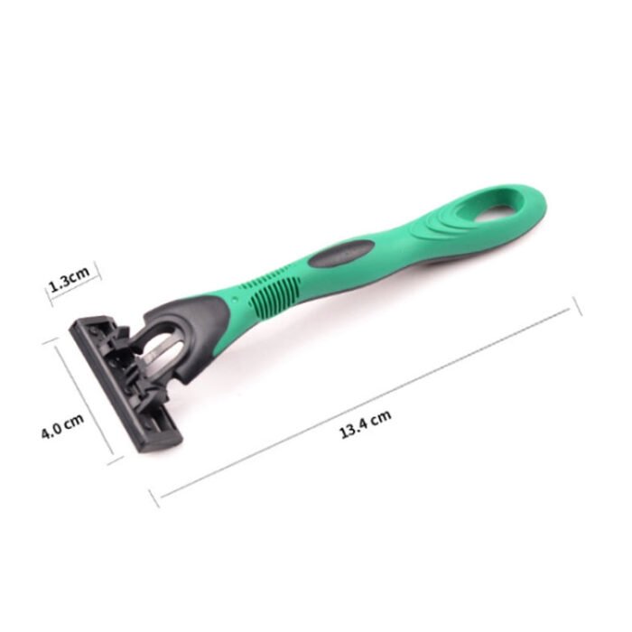 10 PCS  Three-layer Stainless Steel Sensor Head Design Comfortable Handle Disposable Manual Shaver - Image 5