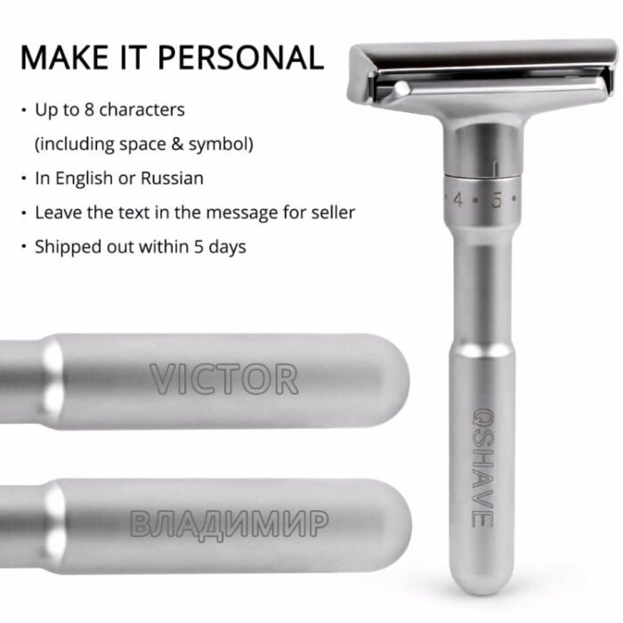 Adjustable Safety Razor Double Edge Classic Mens Shaving Hair Removal Shaver with 5 Blades(Silver Gray) - Image 4