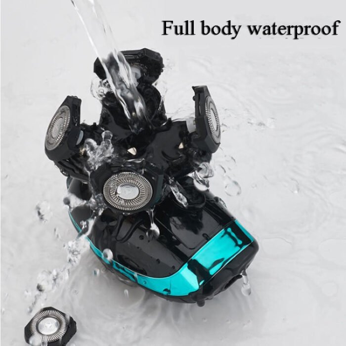 Electric Shaver Rechargeable Razor Intelligent Digital Display Bald Hair Clipper,Style: Blue + Full Set - Image 6