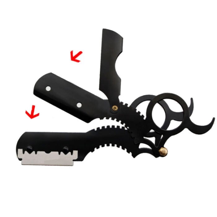 Manual Men Stainless Steel Ring Razor Without Blade(Black) - Image 5