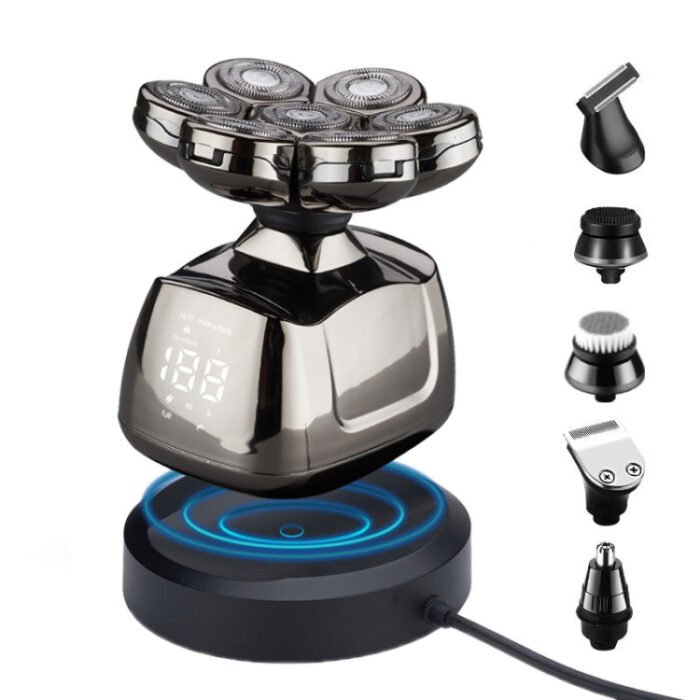 7-head Multifunctional Waterproof Barber Shaver, Specification: Wireless charging(6 in 1)
