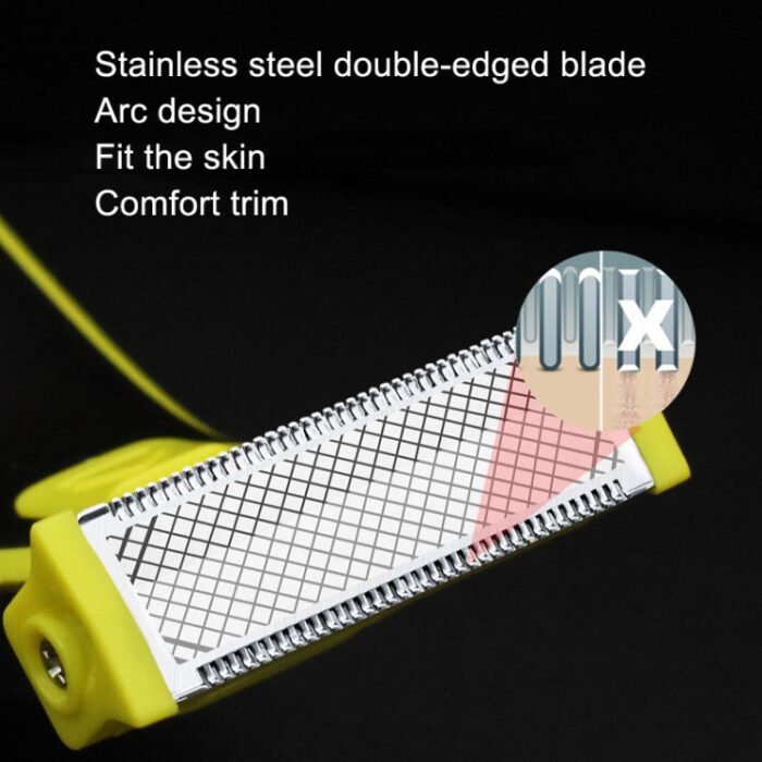 Electric Razor Portable USB Rechargeable Men Shaver(Yellow Black) - Image 4