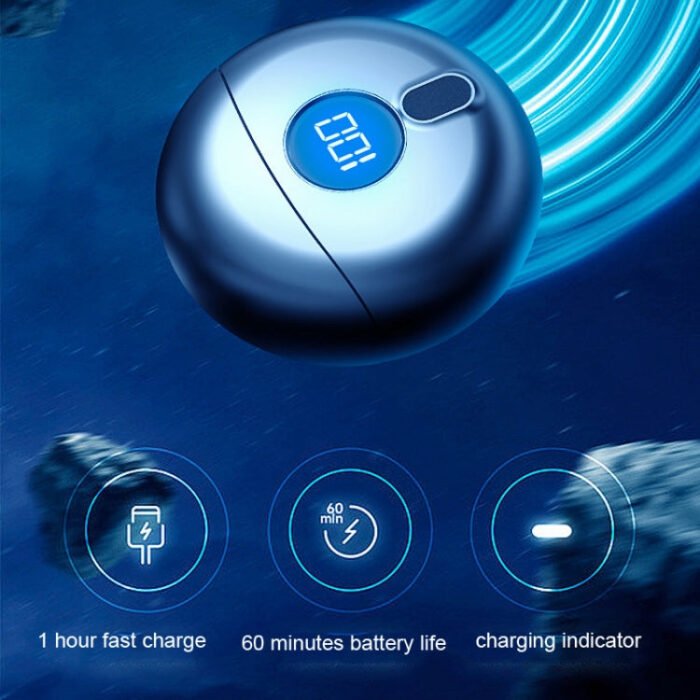 TJ01 Flying Saucer Razor USB Rechargeable Mini Shaver(Champagne Golden) - Image 5