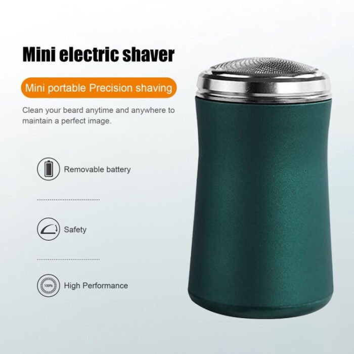 Pocket Size Washable Electric Razor USB Rechargeable Travel Shavers for Men(Green) - Image 3