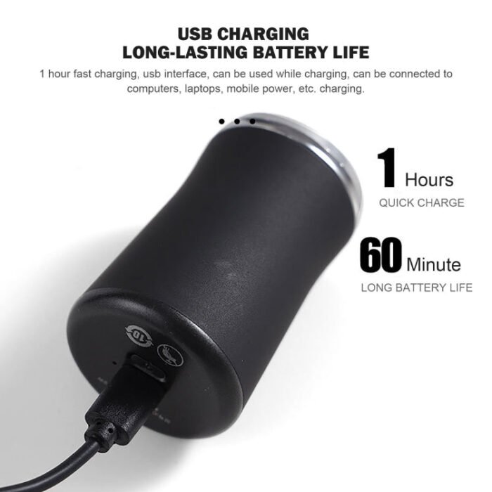 Pocket Size Washable Electric Razor USB Rechargeable Travel Shavers for Men(Black) - Image 7