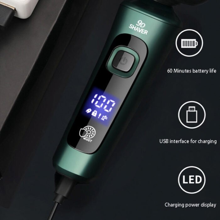 4 In 1 Smart Electric Shaver LCD Digital Display Three-head USB Rechargeable Floating Razor - Image 5