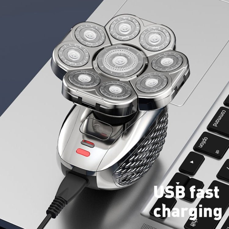Single Machine 9 Knife Head Multifunctional USB Shaver Full Body Water Washing Shaver Men Hair Bald - Image 4