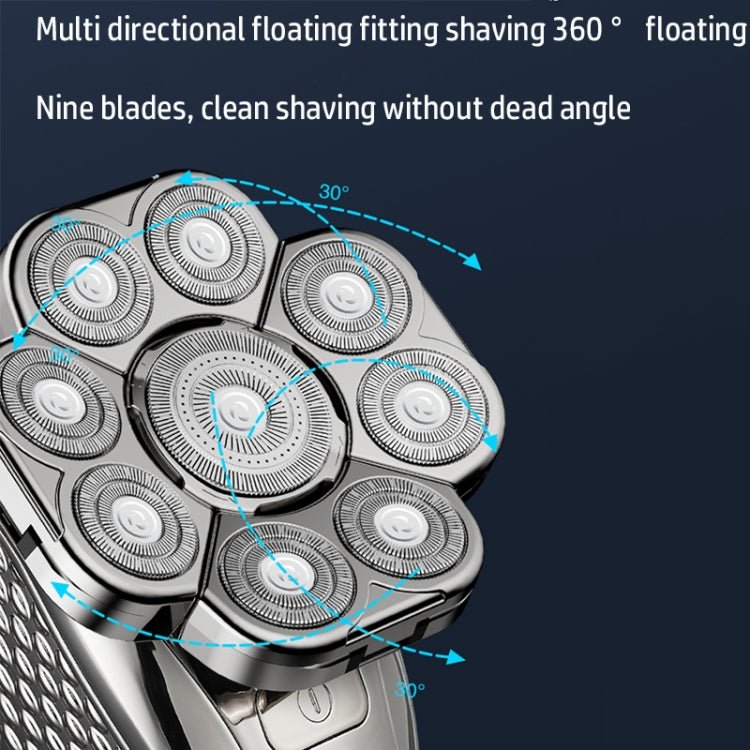 Single Machine 9 Knife Head Multifunctional USB Shaver Full Body Water Washing Shaver Men Hair Bald - Image 5
