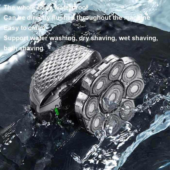 6 In 1 9 Knife Head Multifunctional USB Shaver Full Body Water Washing Shaver Men Hair Bald - Image 9