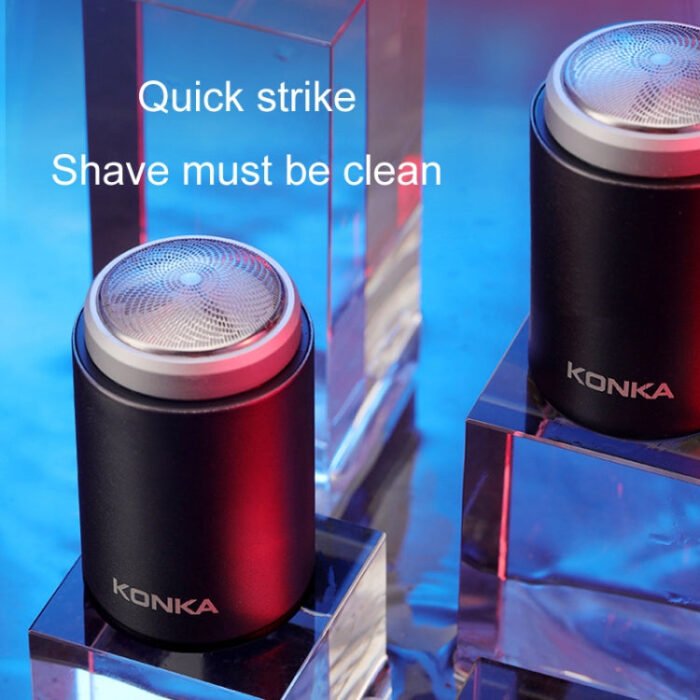 KONKA Mini Portable Razor Outdoor Waterproof Men Razor, Color: Black+3 Knife Head - Image 3