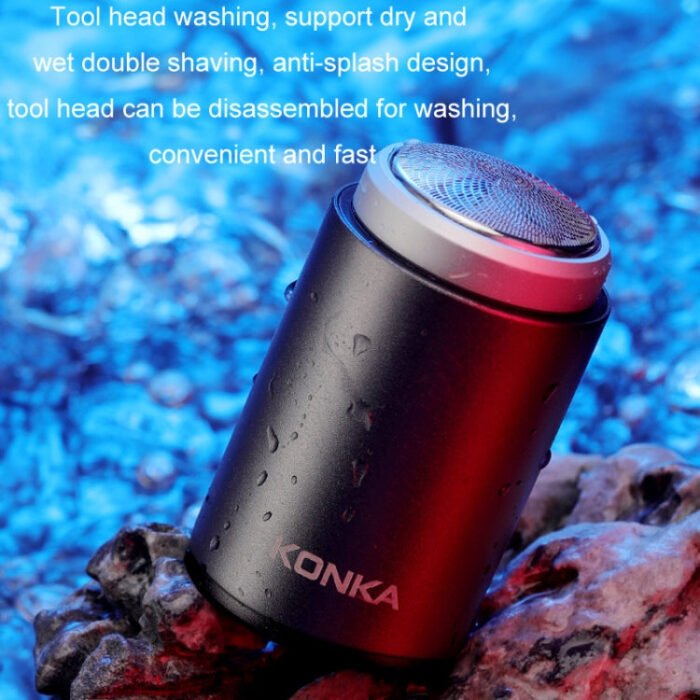 KONKA Mini Portable Razor Outdoor Waterproof Men Razor, Color: Black+1 Knife Head - Image 6