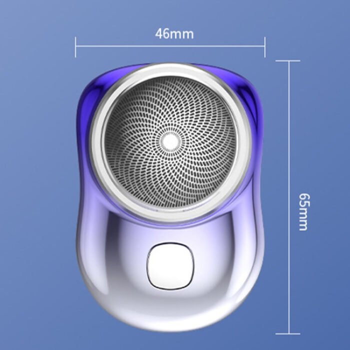Three-Ring Knife Mesh Electric Men Shaver Travel Portable Mini Shaver, Color: Digital Display Silver - Image 3