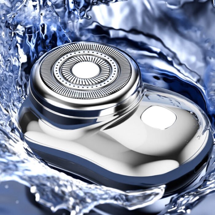 Three-Ring Knife Mesh Electric Men Shaver Travel Portable Mini Shaver, Color: Digital Display Silver - Image 7