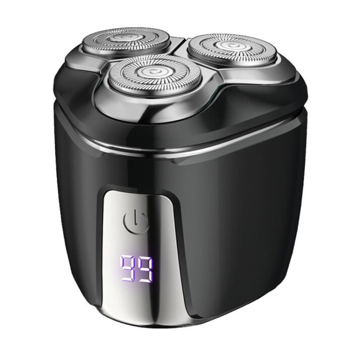 Mini Magnetic Head Shaver Smart LED Display Electric Shaver, Color: Black