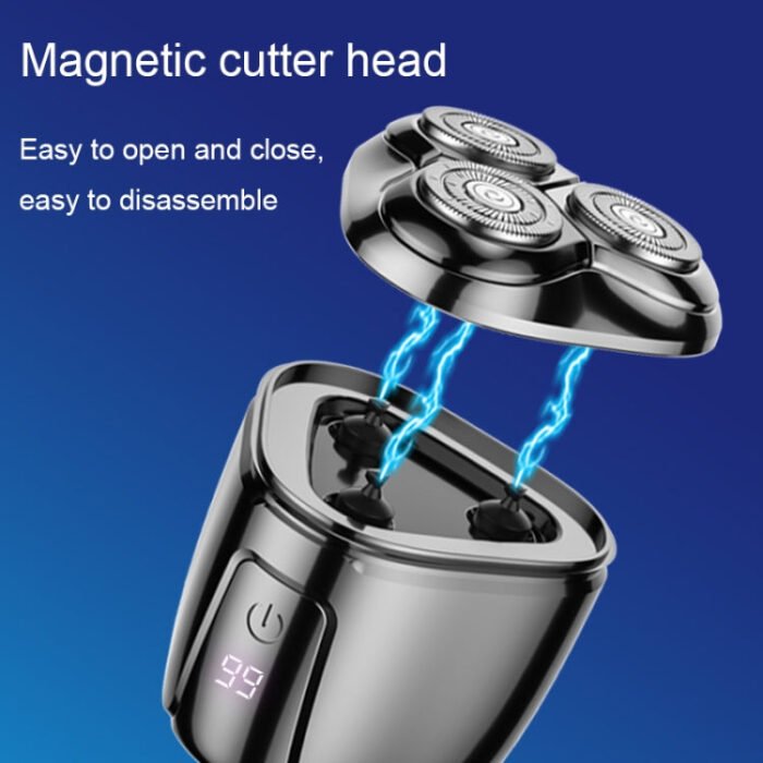 Mini Magnetic Head Shaver Smart LED Display Electric Shaver, Color: Green - Image 4