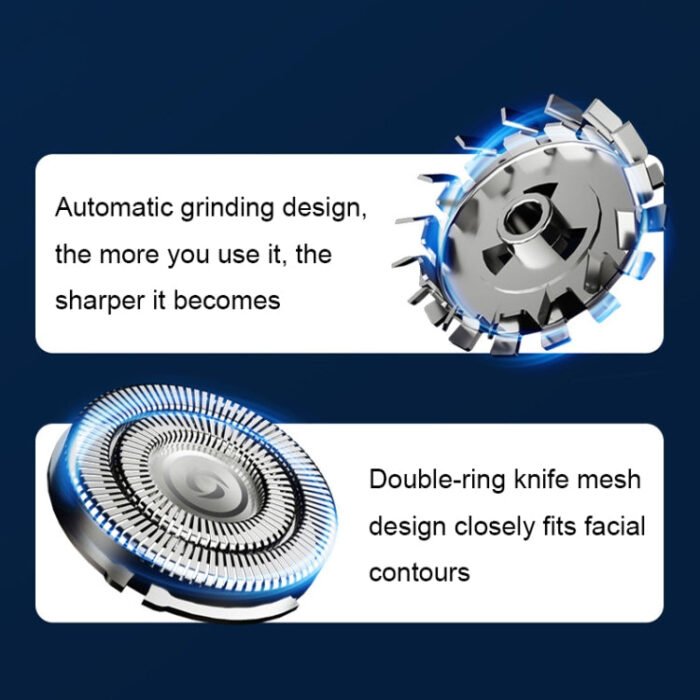 Mini Magnetic Head Shaver Smart LED Display Electric Shaver, Color: Black - Image 7