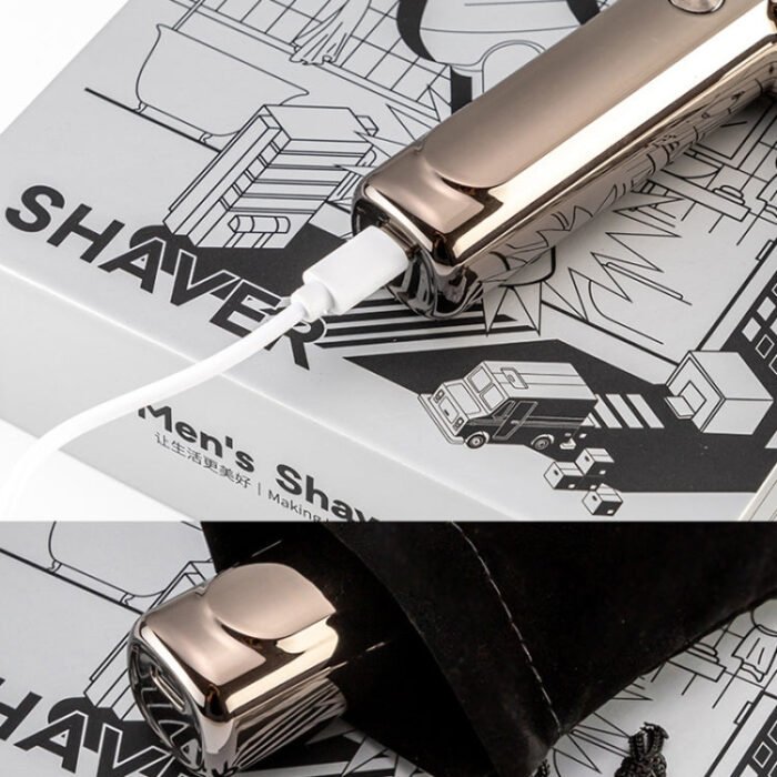 Men Electrical Shaver Portable Mini LED Digital Display Smart Shaving Razor(Bright Silver) - Image 11