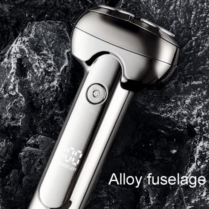 Men Electrical Shaver Portable Mini LED Digital Display Smart Shaving Razor(Bright Silver) - Image 3