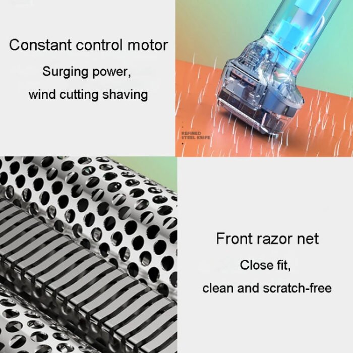 Men Reciprocating 3-Blade Rechargeable Shaver Washable Portable Beard Razor(Gray) - Image 9
