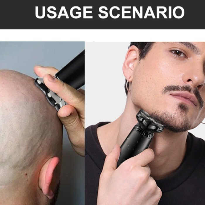 Men Multifunctional Electrical Shaver Rechargeable 5-Blade Shaving Razor(Black) - Image 11