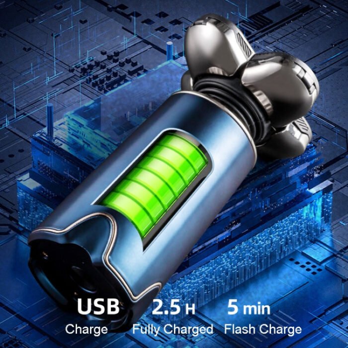 Men Multifunctional Electrical Shaver Rechargeable 5-Blade Shaving Razor(Black) - Image 3